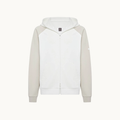 Boggi Milano Mixed Block Hooded Zip Jacket - White/Grey