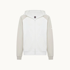 Boggi Milano Mixed Block Hooded Zip Jacket - White/Grey
