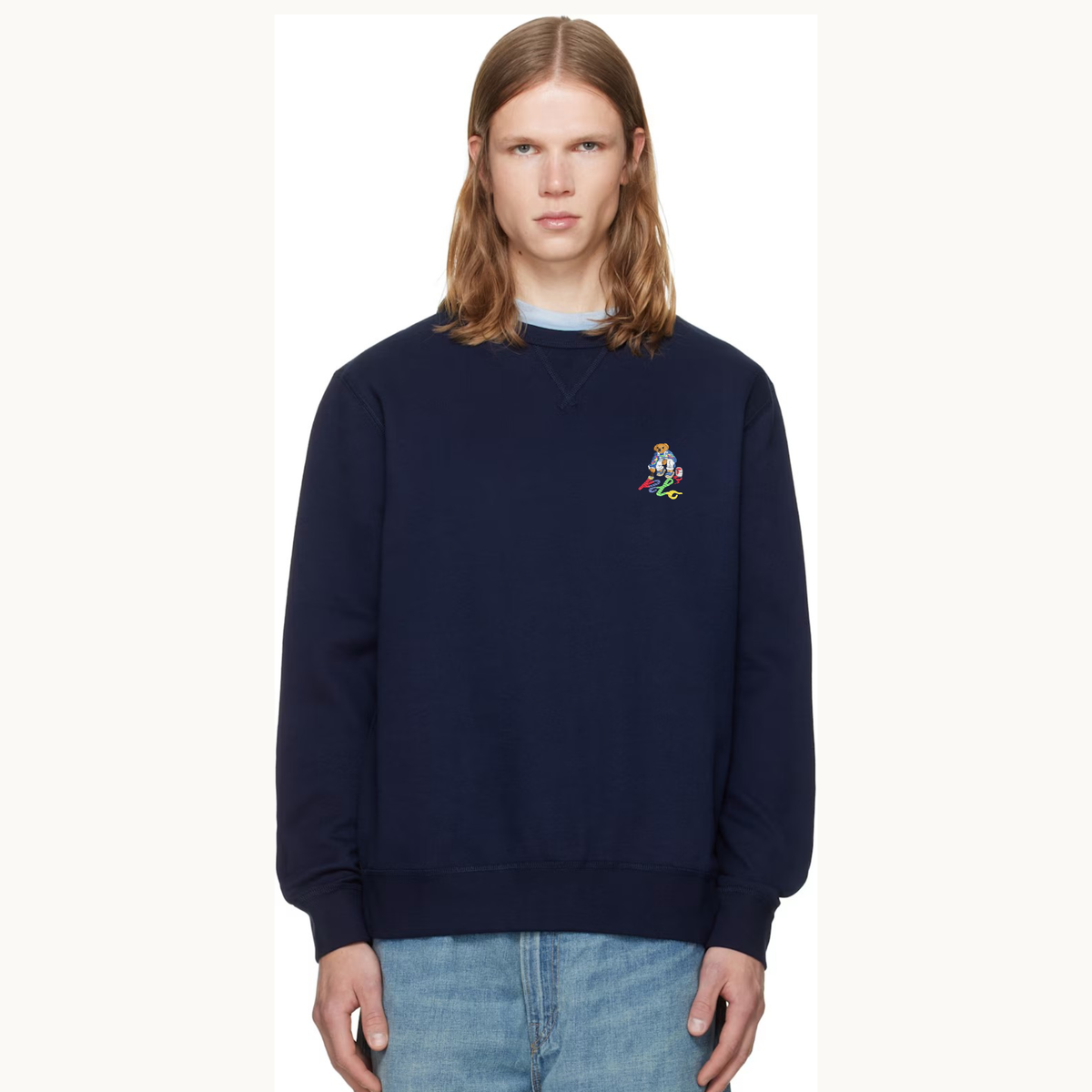 PRL Polo Painting Bear Sweatshirt - Navy