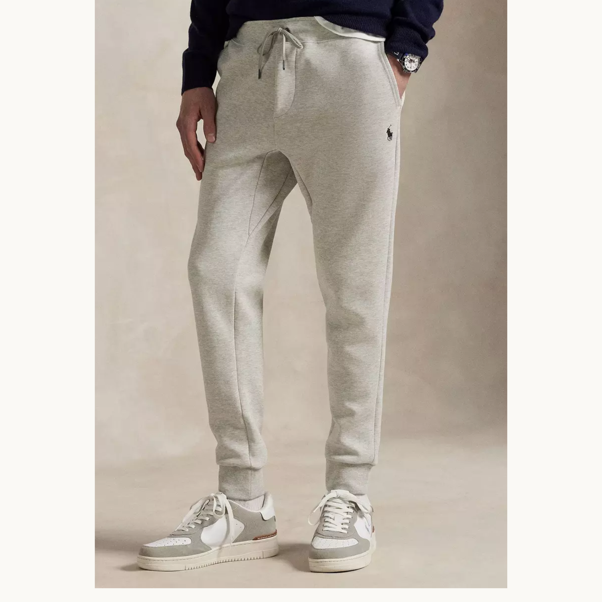 PRL Pony Logo Jogger Pants - Light Grey