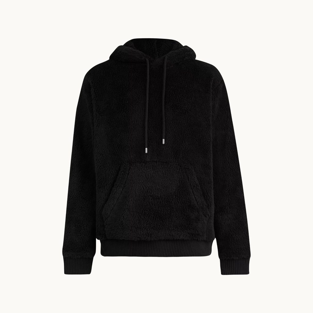 AllSaints Sherpa Fleece Hoodie - Black
