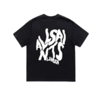 AllSaints Wavy Stacked Logo Oversized Tee - Black