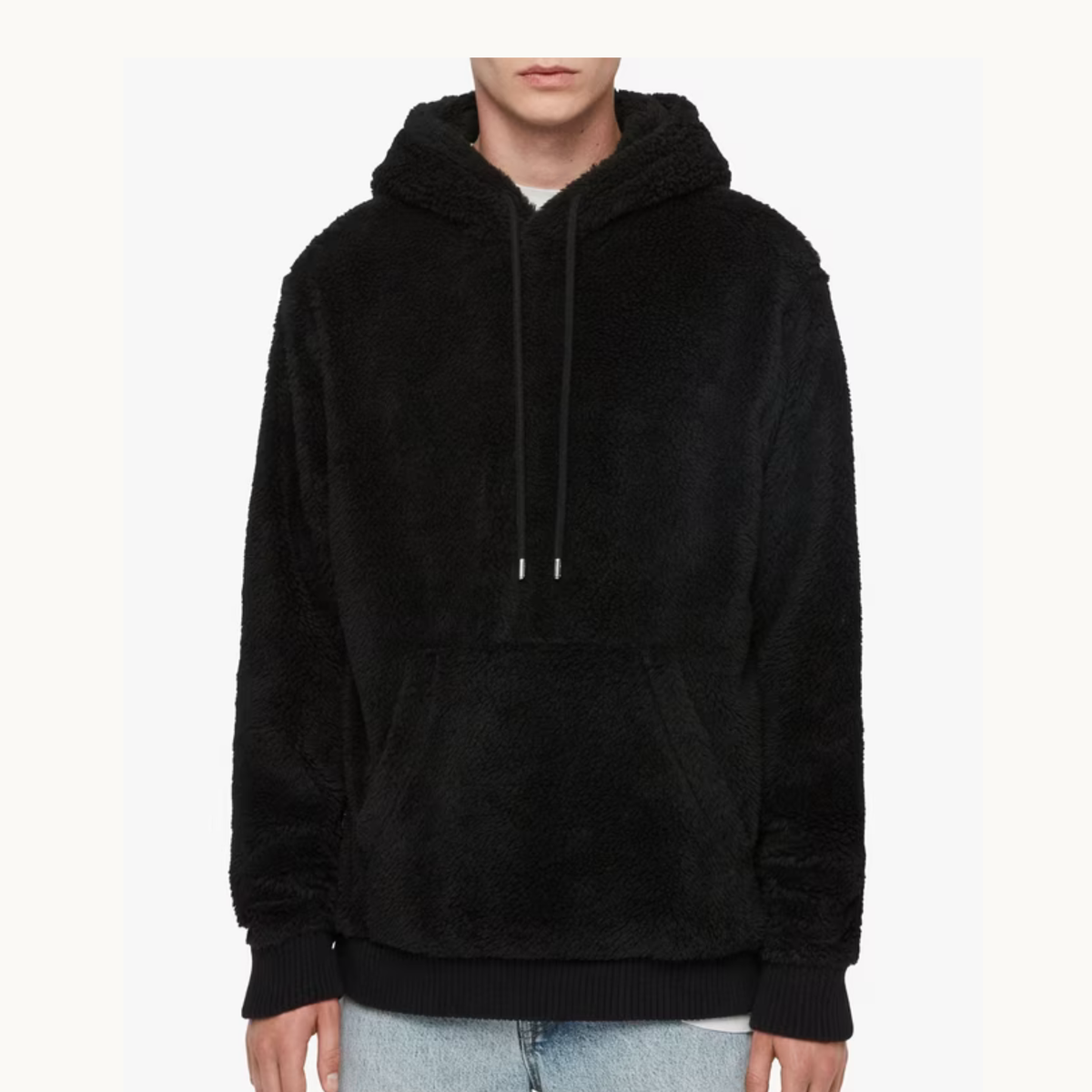 AllSaints Sherpa Fleece Hoodie - Black