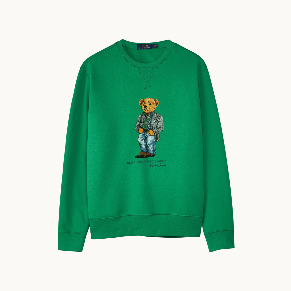 PRL Polo Bear Cardigan Sweatshirt - Jade Green
