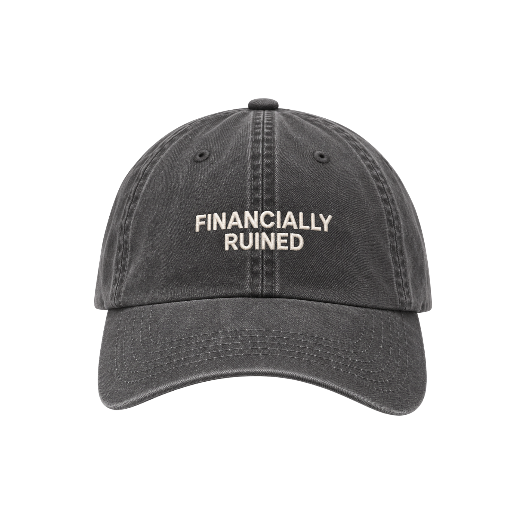 Financially Ruined Cap - Washed Grey