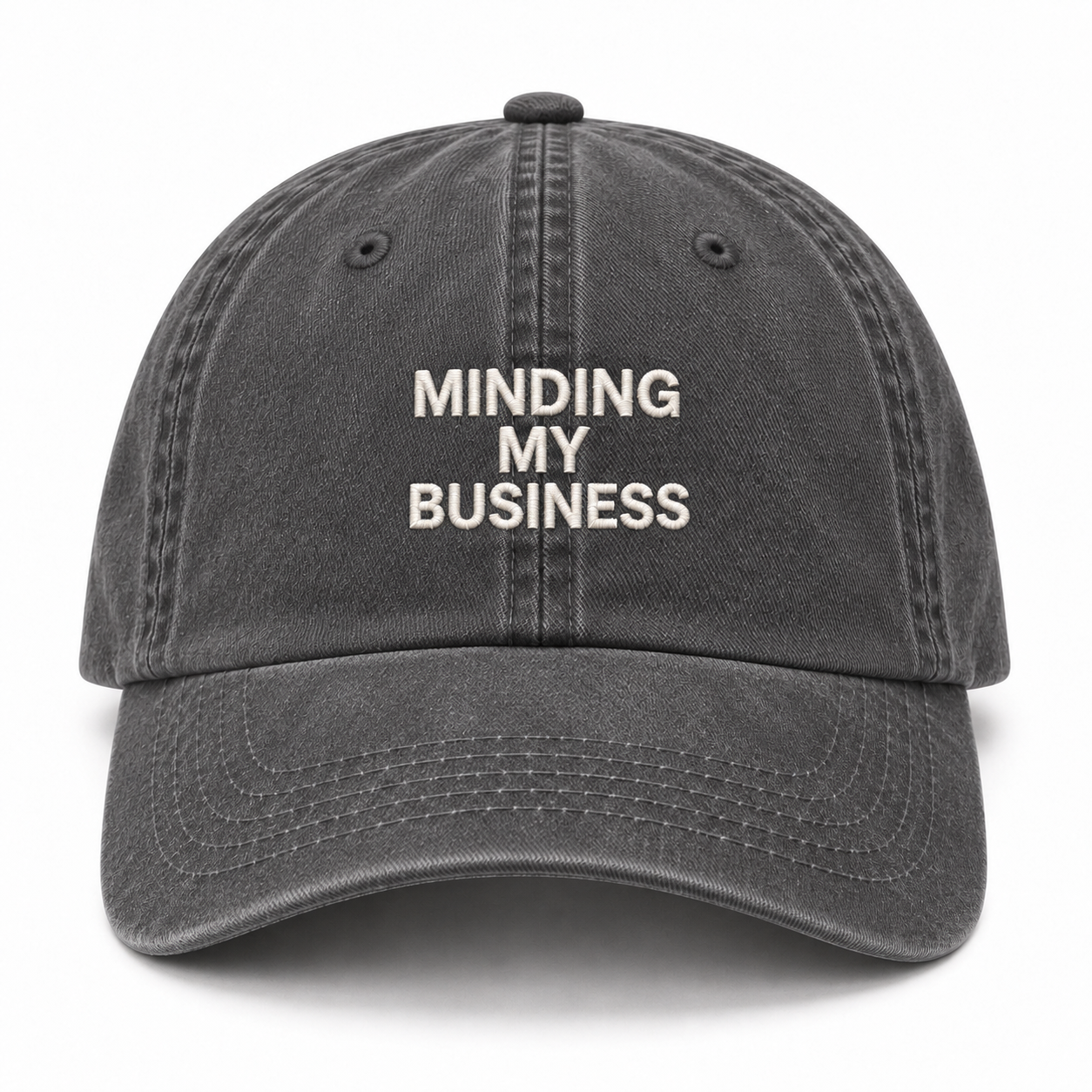 Minding My Business Cap - Washed Grey
