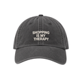 Shopping Is My Therapy Cap - Washed Grey